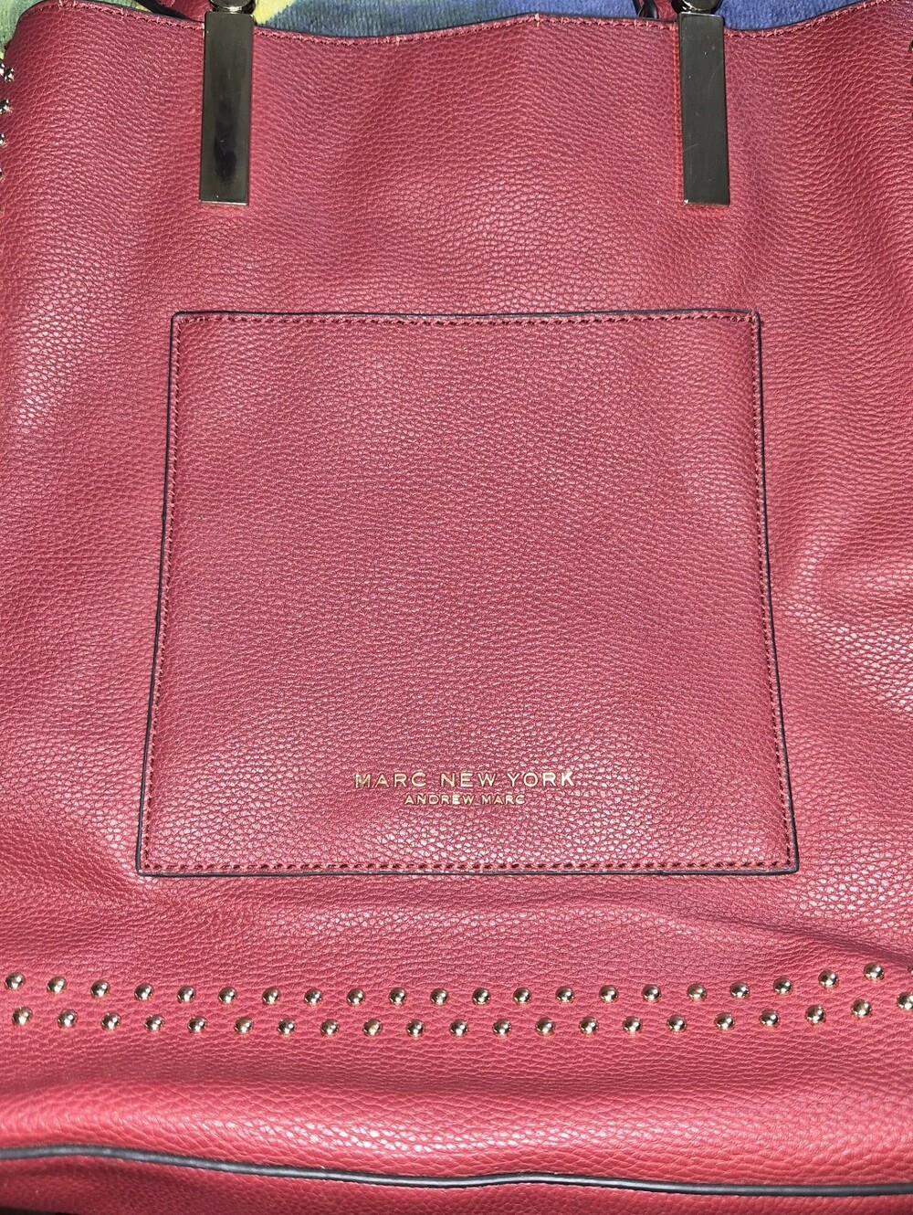 Marc New York Studded Faux Leather Tote Bag with Removable Pouch - Picture 3 of 10